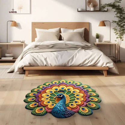 Silicone Mud 3D Vision Peacock Floor Mat