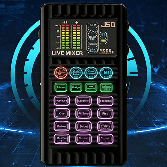 Portable Handheld Live Sound Card with Voice Changer