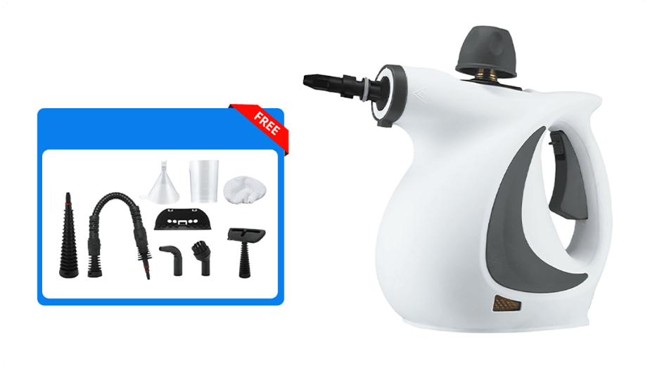 Handheld Pressurized Steam Cleaner with 9 Accessories