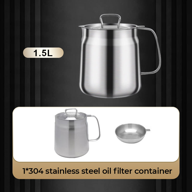 Large Capacity 304 Stainless Steel Multi-Purpose Oil Filter Container