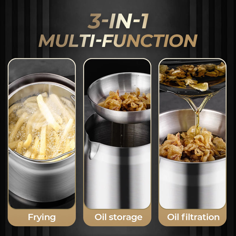 Large Capacity 304 Stainless Steel Multi-Purpose Oil Filter Container