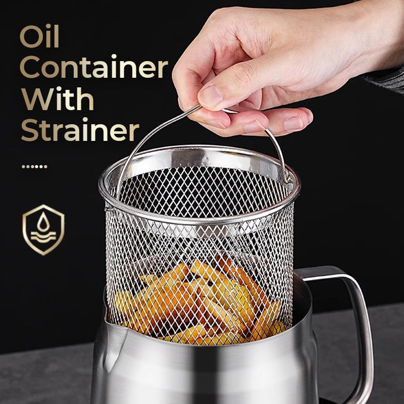 Large Capacity 304 Stainless Steel Multi-Purpose Oil Filter Container