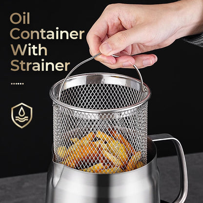 Large Capacity 304 Stainless Steel Multi-Purpose Oil Filter Container