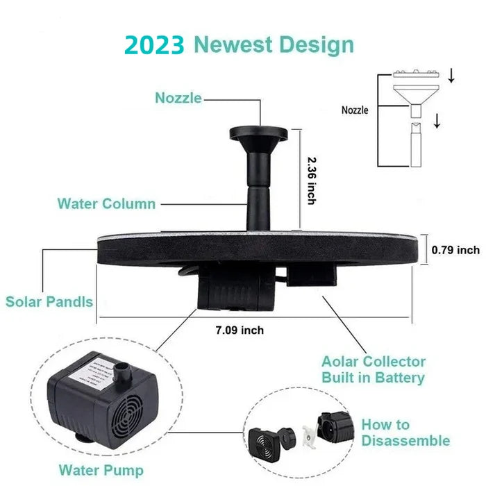 Compact Solar Bird Fountain Pump – Keep Your Garden Alive! 🐦️