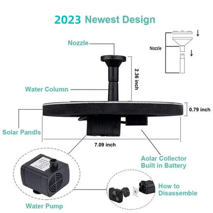 Compact Solar Bird Fountain Pump – Keep Your Garden Alive! 🐦️