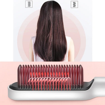 Hair Straight & curly comb brush with 5 Levels Heat