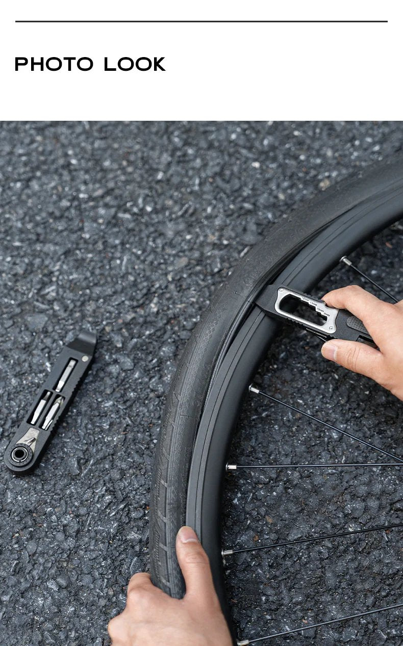 Multi-function Ratchet Tire Lever with Hex Wrench and File Blade