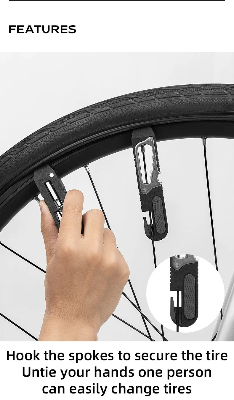 Multi-function Ratchet Tire Lever with Hex Wrench and File Blade