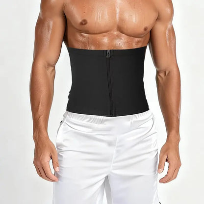 🔥 Men's Zipper Waist Trainer Sweat Belt with Sauna Technology