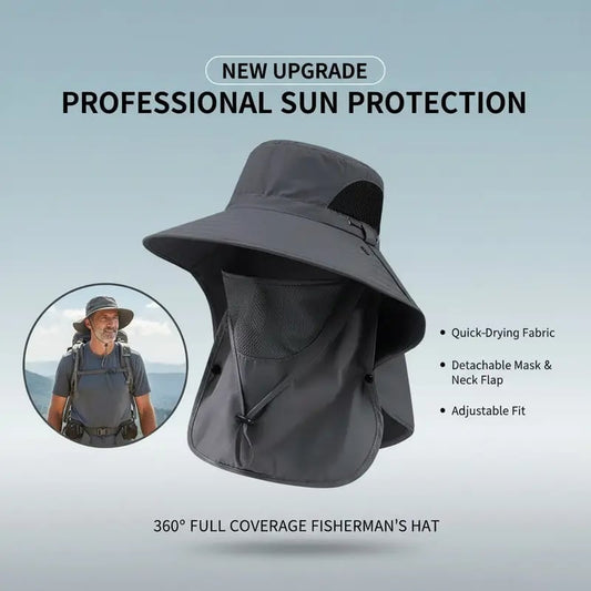 🌞Spring/Summer Fisherman's Hat Detachable Outdoor Sun-Protective Face Covering🏕️ (Adjustable & Lightweight Comfort & Unisex Fit）