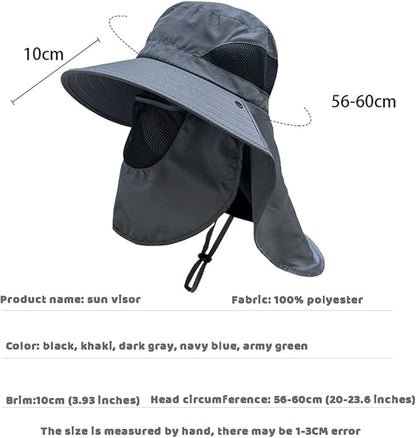 🌞Spring/Summer Fisherman's Hat Detachable Outdoor Sun-Protective Face Covering🏕️ (Adjustable & Lightweight Comfort & Unisex Fit）