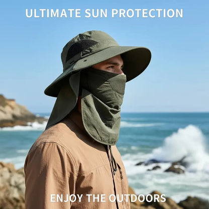 🌞Spring/Summer Fisherman's Hat Detachable Outdoor Sun-Protective Face Covering🏕️ (Adjustable & Lightweight Comfort & Unisex Fit）