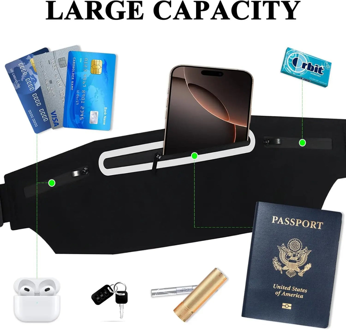 Waterproof Running Waist Pack Adjustable Belt