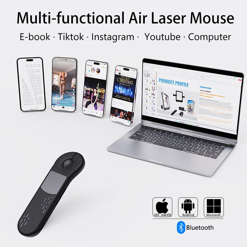 Hand Grip Mouse with Laser Pointer