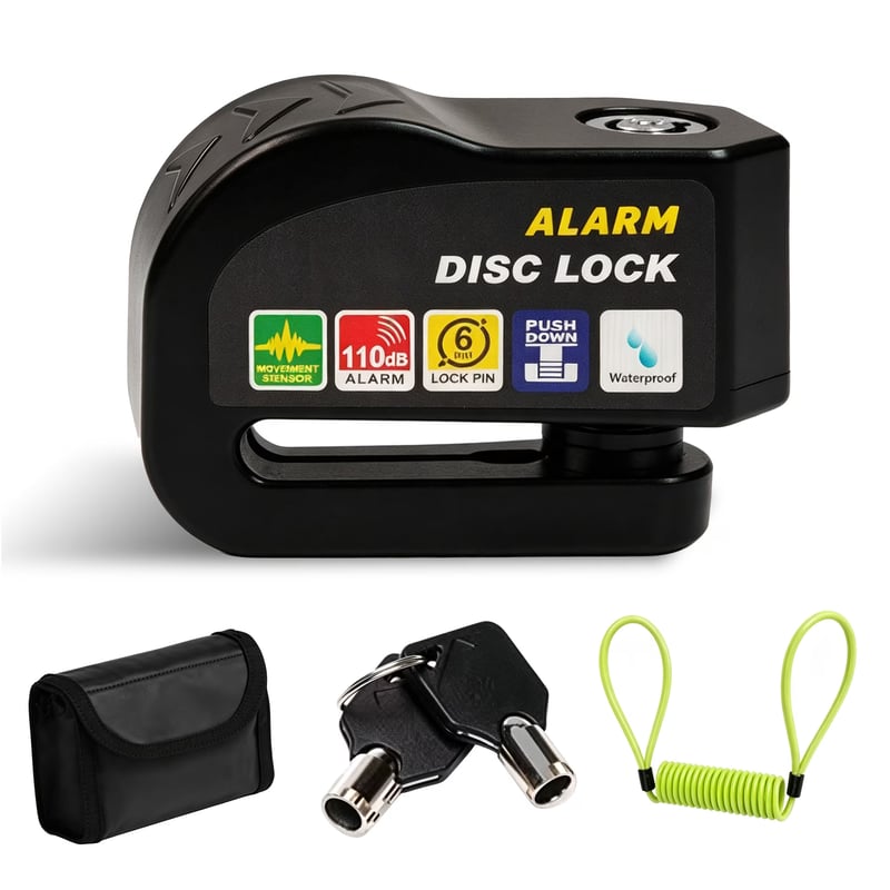 Anti-Theft Alarm Disc Brake Lock — Motorcycles / Electric Vehicles / Bicycles