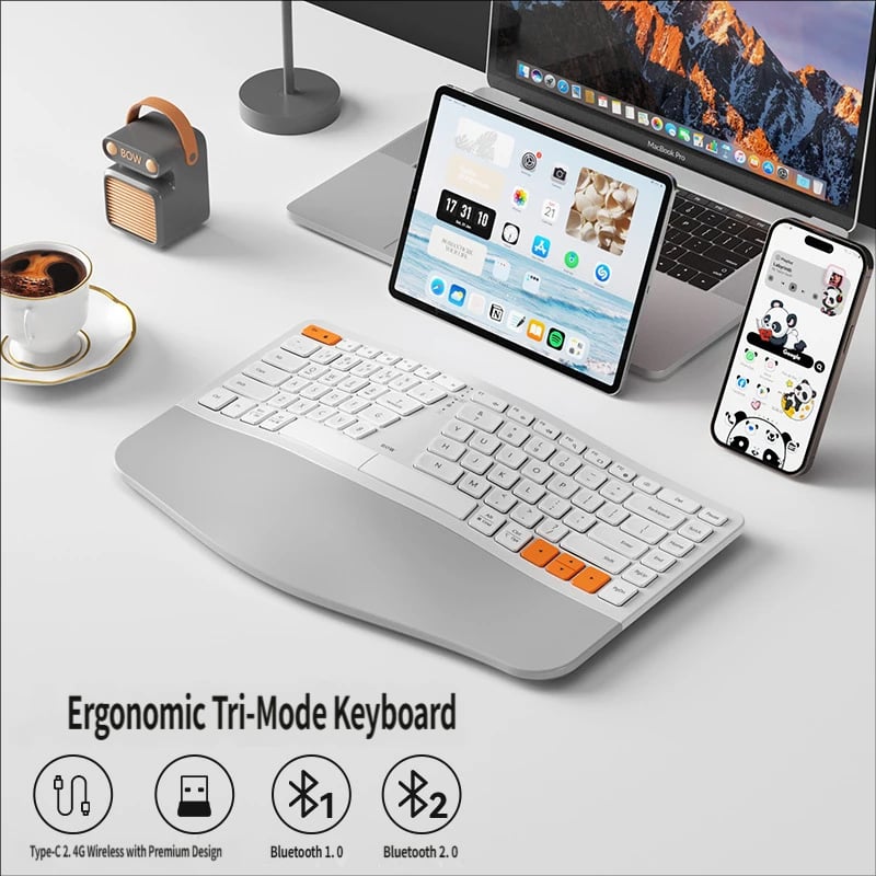 Ergonomic Keyboard Wrist Rest — Tri-Mode Silent Keyboard