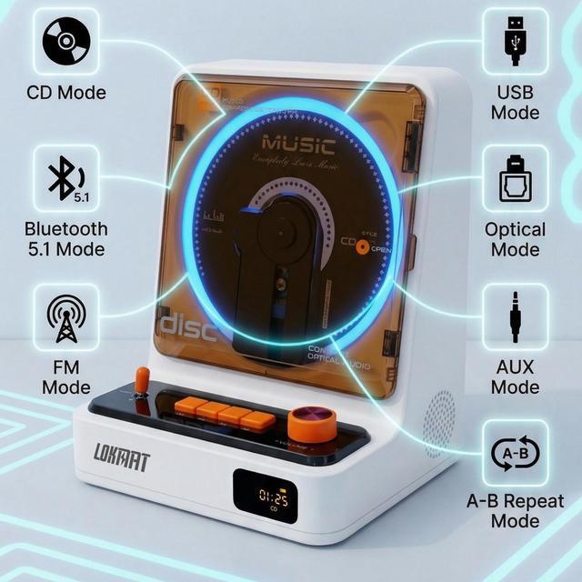 CD Player / Hi-Fi Player with Two-Way Bluetooth Audio