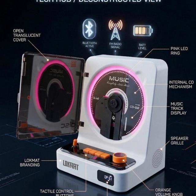 CD Player / Hi-Fi Player with Two-Way Bluetooth Audio
