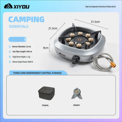 Split-Type Gas Stove with Pressure Regulator — Portable Outdoor Camping