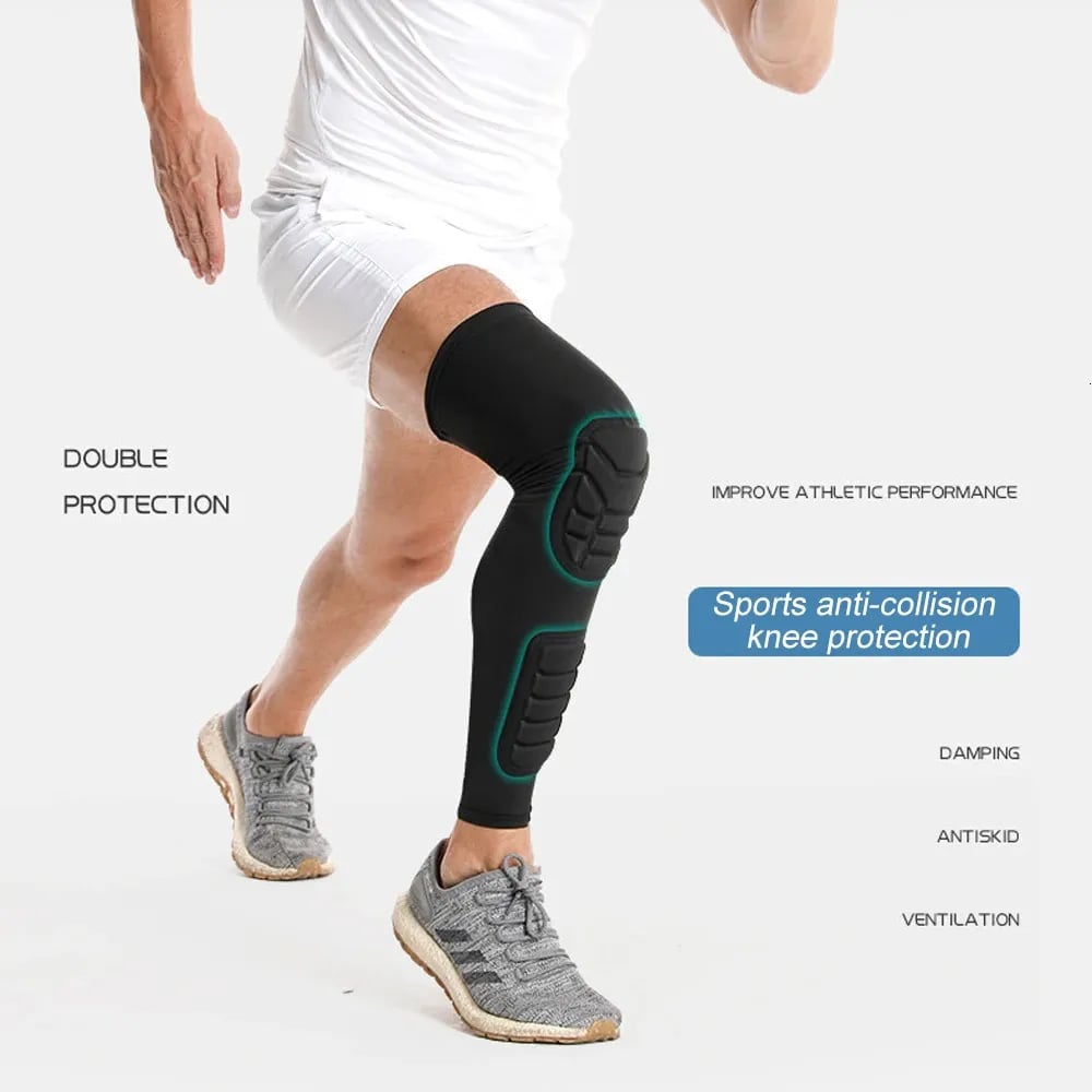 Knee & Leg Compression Sleeve Set - Padded Thigh Support for Basketball, Volleyball