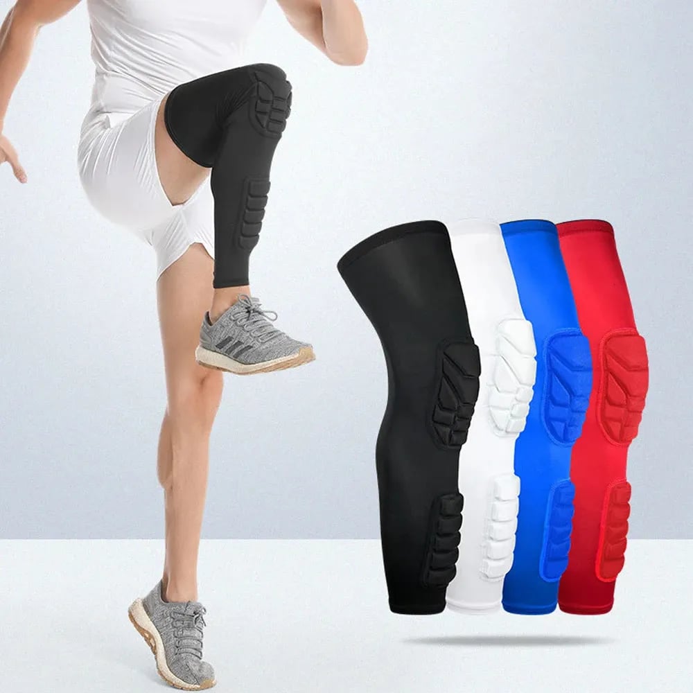 Knee & Leg Compression Sleeve Set - Padded Thigh Support for Basketball, Volleyball