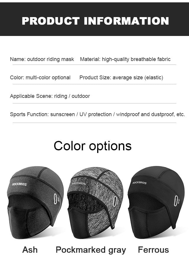 Ice silk face protection cycling hood