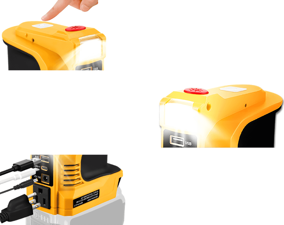 For Dewalt 20V 220W Power Inverter Generator To AC 110V/220V Modified Sine Wave
