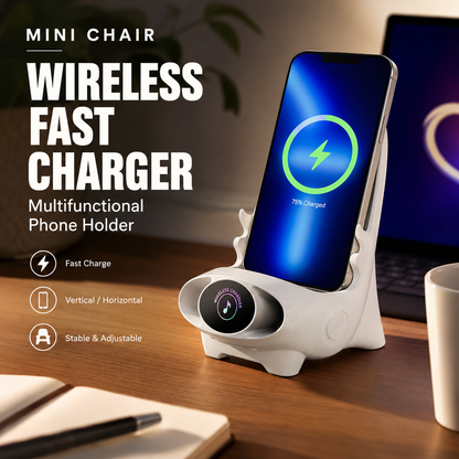 Mini Chair Wireless Fast Charger Multifunctional Phone Holder
