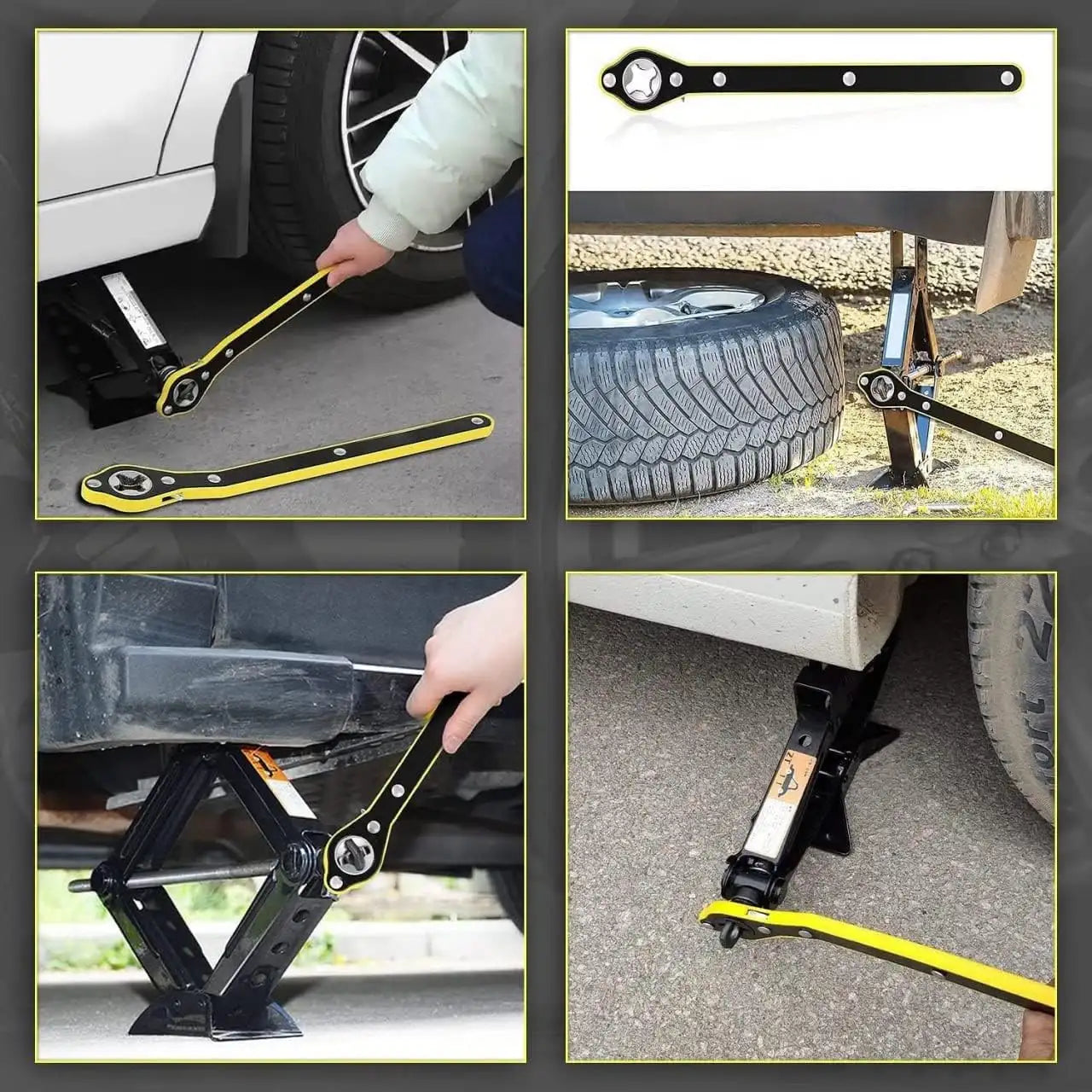 Auto Jack Ratchet Wrench of Labor-Saving Desigh, Car Jack and Lug Wrench, Handle Scissor Jack