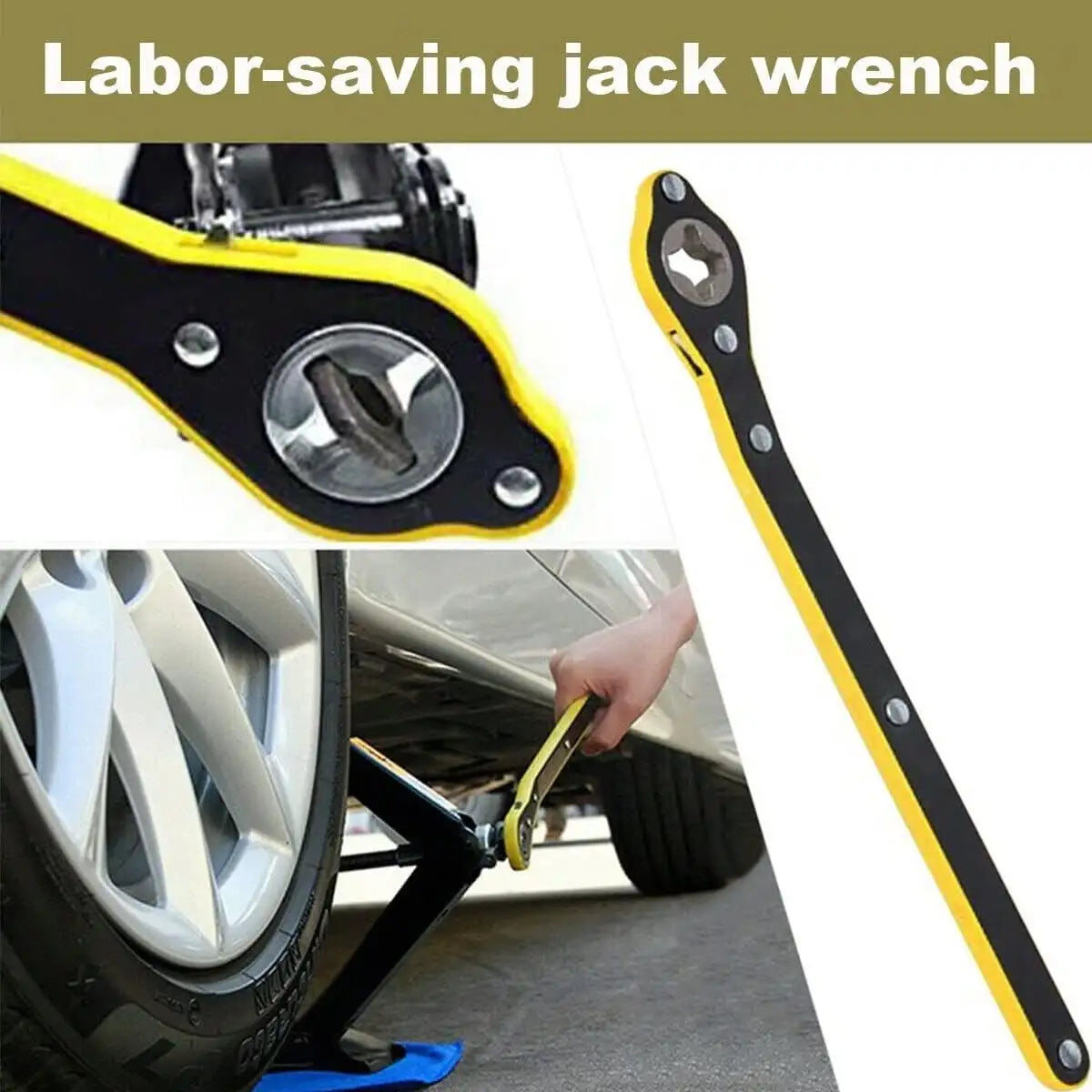 Auto Jack Ratchet Wrench of Labor-Saving Desigh, Car Jack and Lug Wrench, Handle Scissor Jack