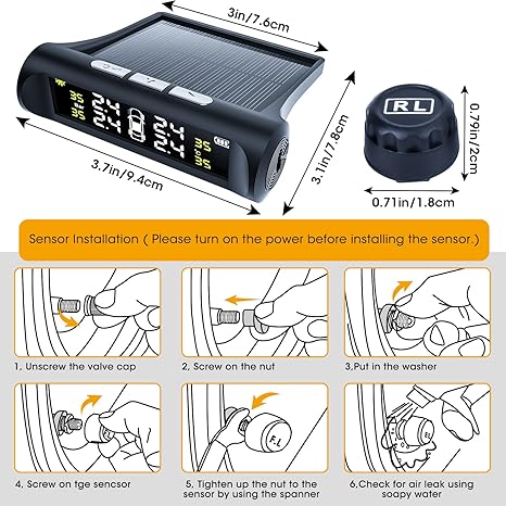 🎁Solar Powered Tire Pressure Monitoring System