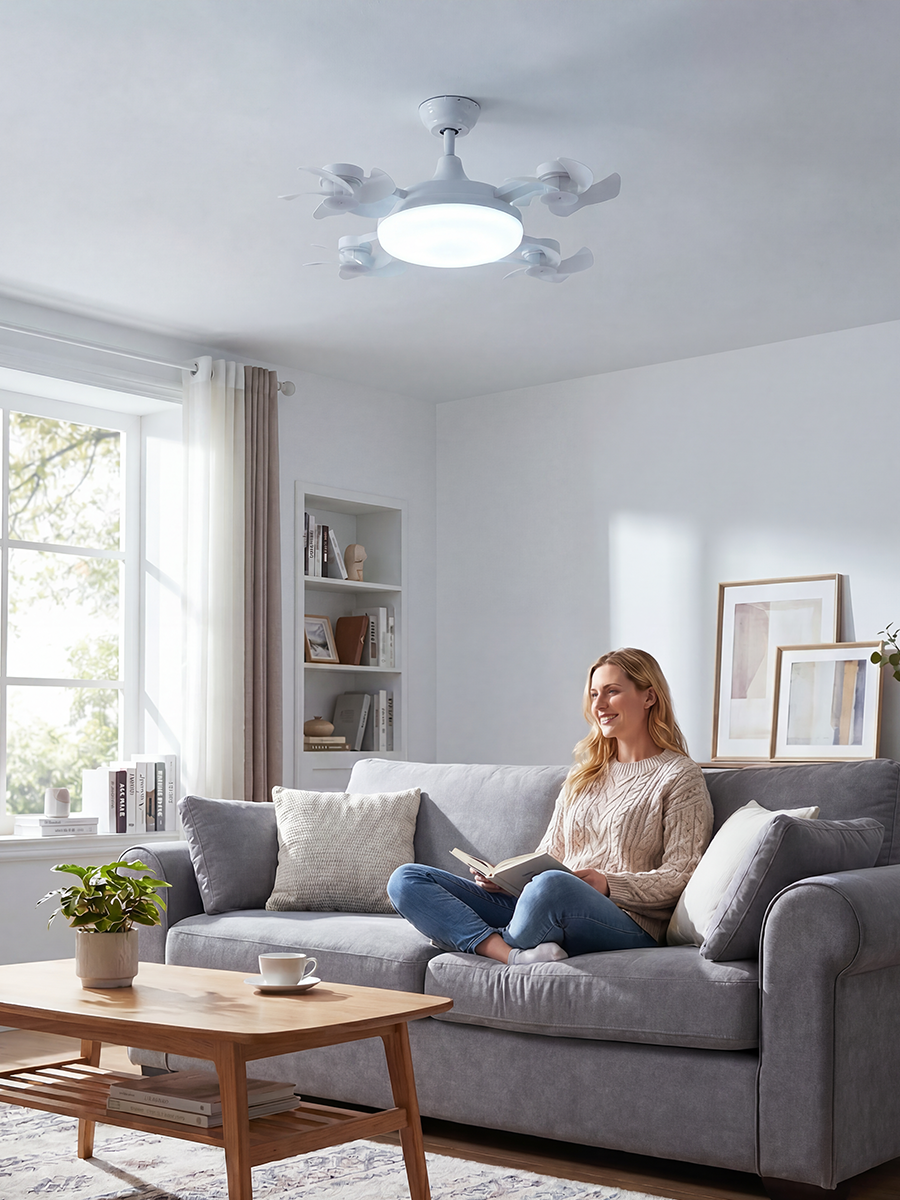 Foldable Socket Ceiling Fan Light