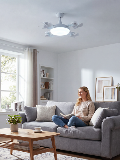 Foldable Socket Ceiling Fan Light
