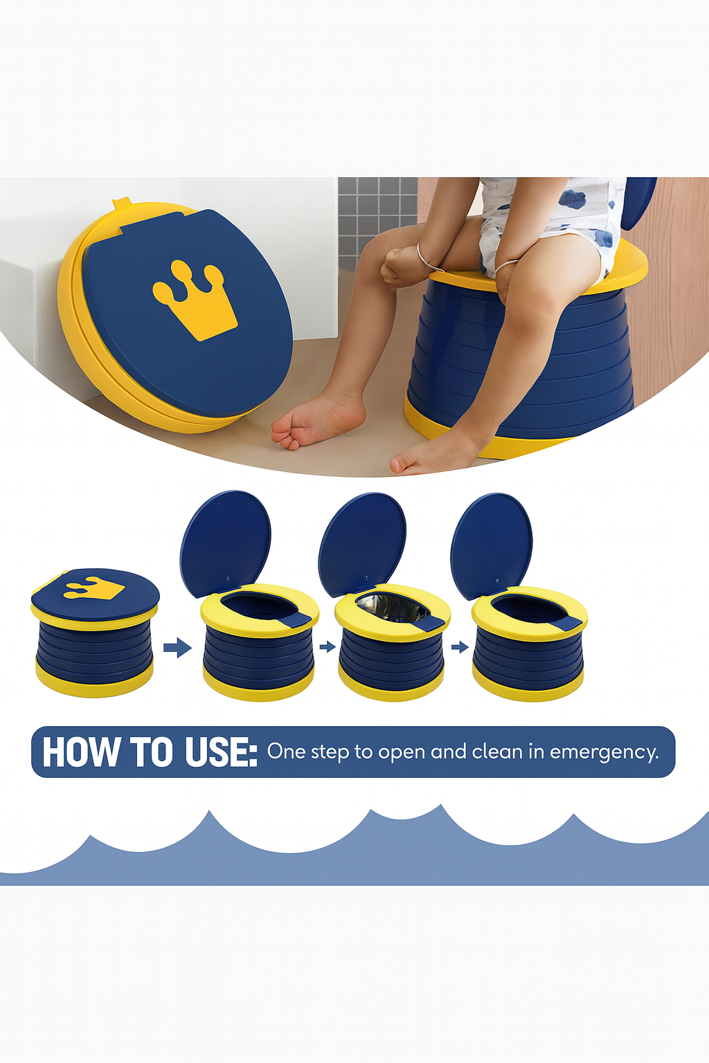 2-in-1 Foldable Travel Toilet – Hygienic & Leak-Proof