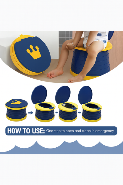 2-in-1 Foldable Travel Toilet – Hygienic & Leak-Proof
