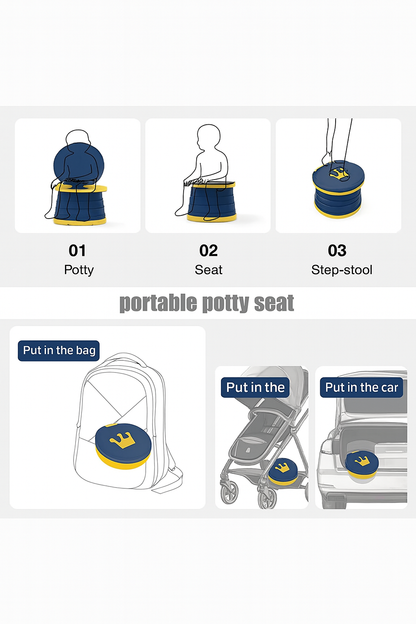 2-in-1 Foldable Travel Toilet – Hygienic & Leak-Proof