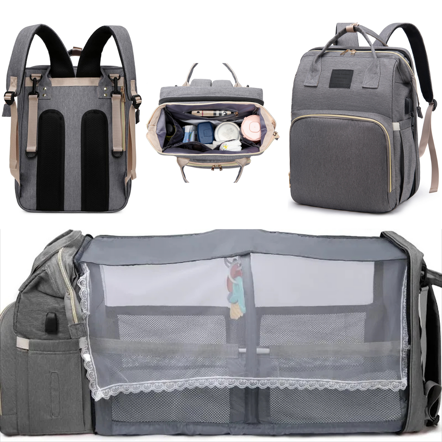 Diaper Bag with Crib Sleeper for Babies