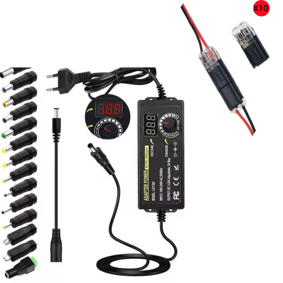 Adjustable 3V-24V 3A Universal AC/DC Power Adapter