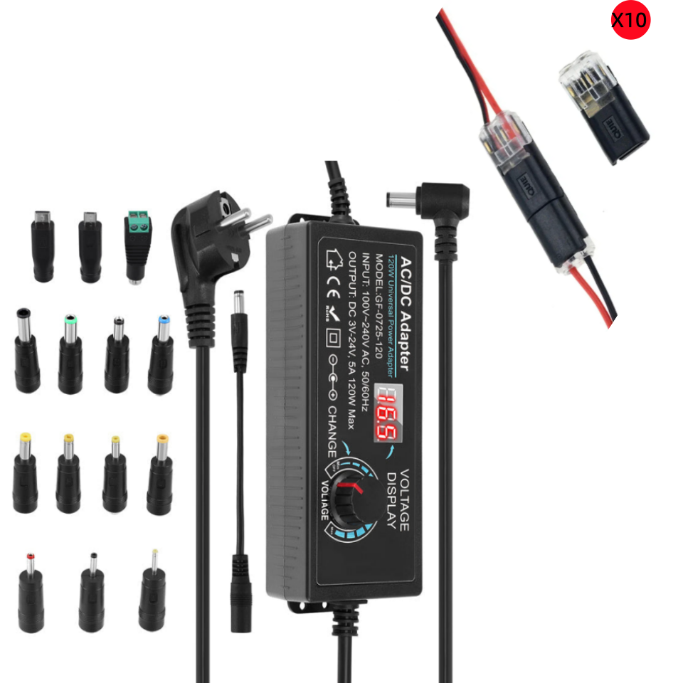 Adjustable 3V-24V 3A Universal AC/DC Power Adapter