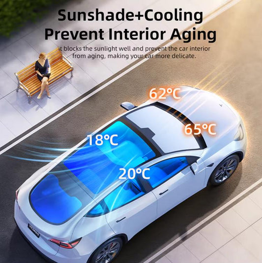 Automatic retractable car sunshade