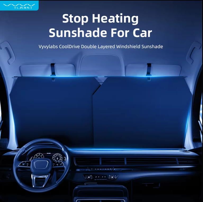 Automatic retractable car sunshade