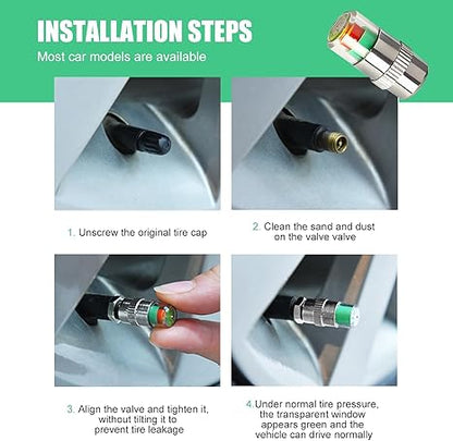🔥4 Car Tire Pressure Monitor Valve Caps