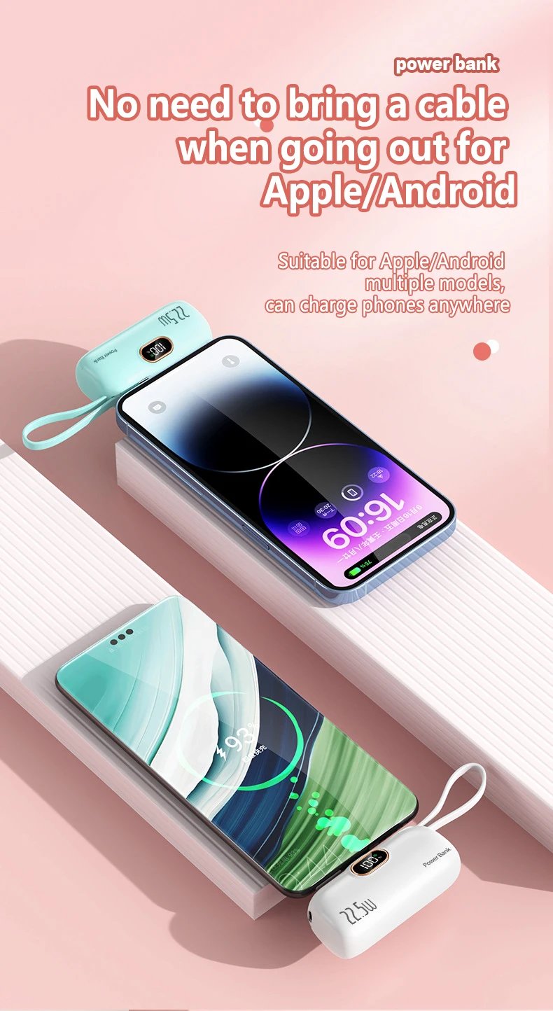 🎉⏰5000mAh Mini Portable Charger Power Bank for phone🔋