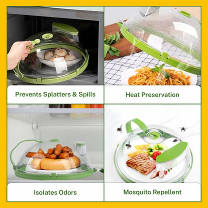 🍽️ Microwave Food Cover with Built-In Steamer 🔥