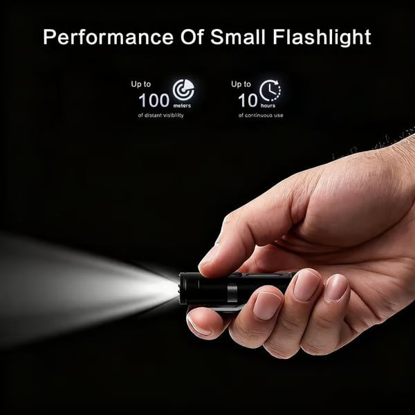 🔦Pocket Rechargeable EDC Flashlight: Mini Keychain Light with Fire Starter & Window Breaker