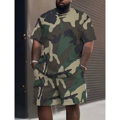 🌲Men's Camouflage Print T-Shirt & Shorts Set