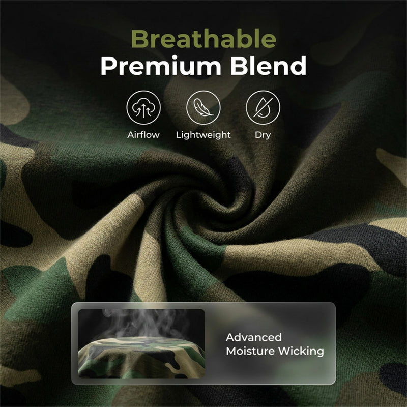 🌲Men's Camouflage Print T-Shirt & Shorts Set