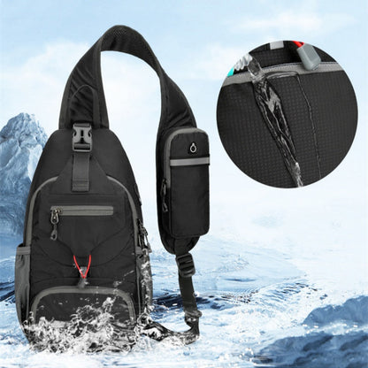 ✨ Men's Outdoor Sling Bag – Multi-Pocket, Water-Resistant, Breathable Back 🌦️