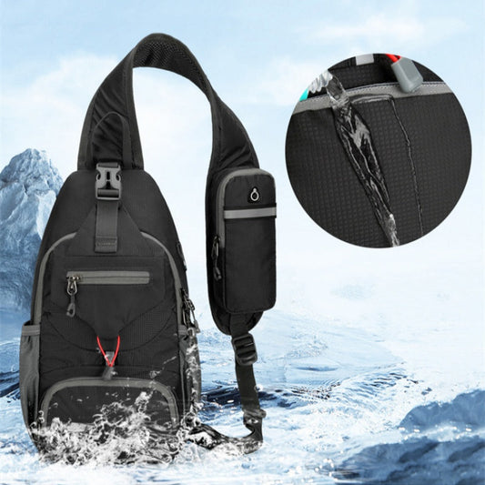 ✨ Men's Outdoor Sling Bag – Multi-Pocket, Water-Resistant, Breathable Back 🌦️