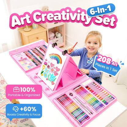 ✨ Deluxe 6-in-1 Art Creativity Set - Includes Drawing Tools & 12 Colors for Kids' Creative Development 🧑‍🎨🌟